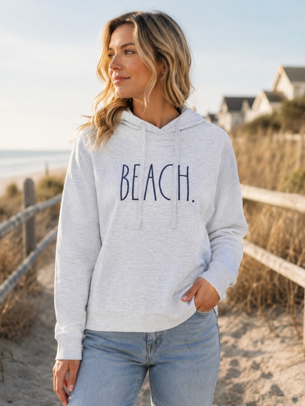 Rae Dunn Beach Hoodie Sweatshirt